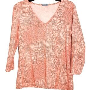 J. McLaughlin Top Animal Print Catalina Cloth Soft V Neck Size Medium